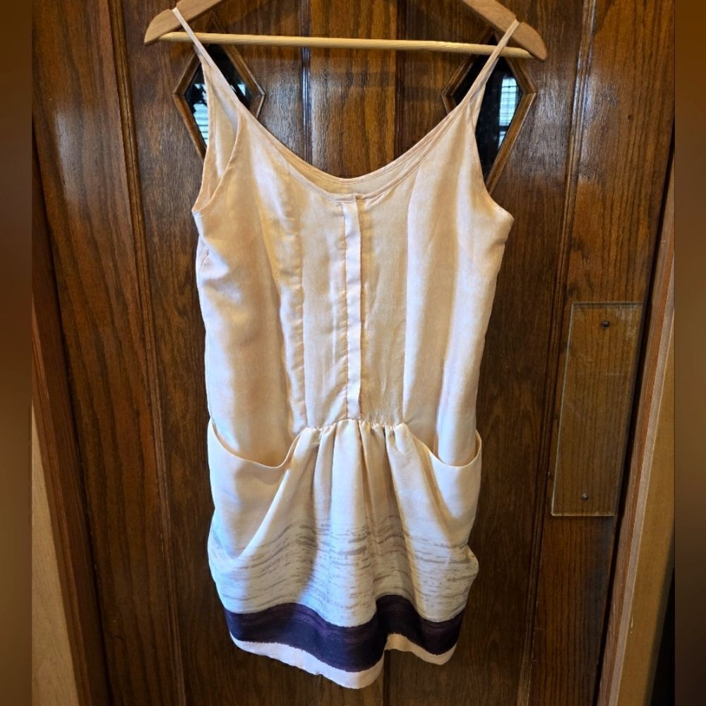GAP Silky Spaghetti Strap Drop Waist Dress Pink Sz 4